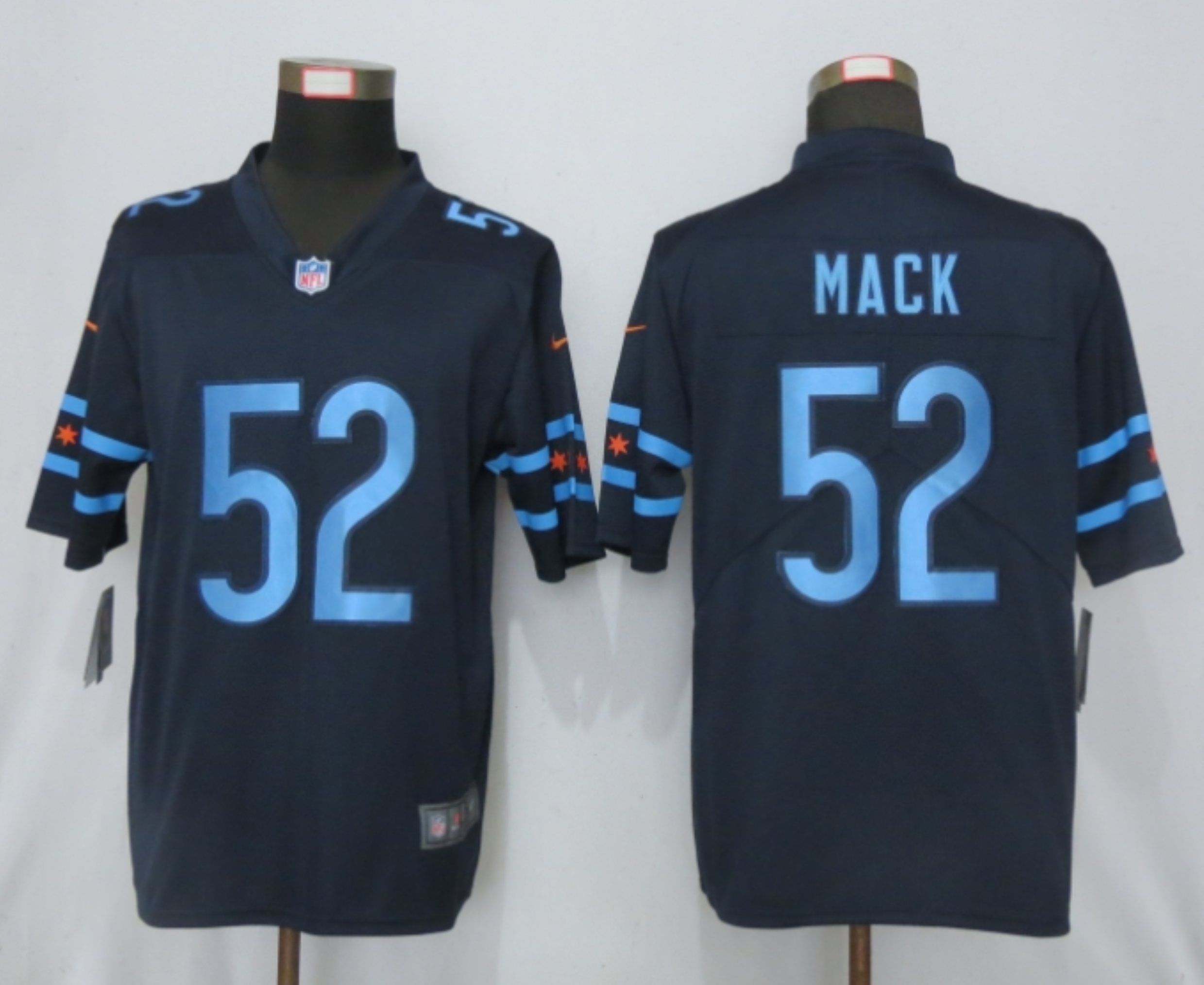 2019 Nike Men Chicago Bears #52 Khalil Mack Navy Vapor Limited City Edition NFL Jersey